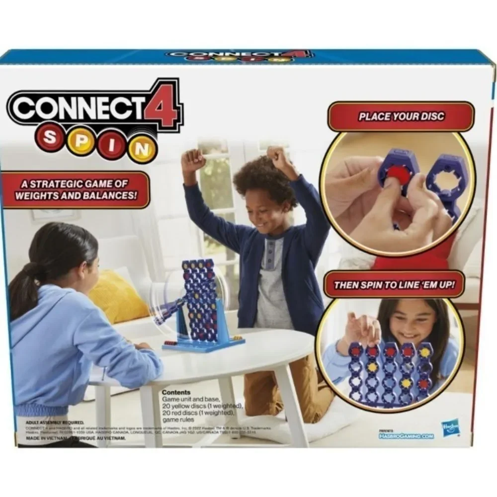 Hasbro Connect 4 Spin Game, Features Spinning Connect 4 Grid, Game for 2 Player